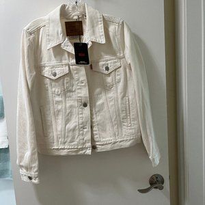 Womens White Levis Original Trucker Jacket Size Medium NWT $45